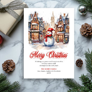 Classic holiday scene Christmas greeting card