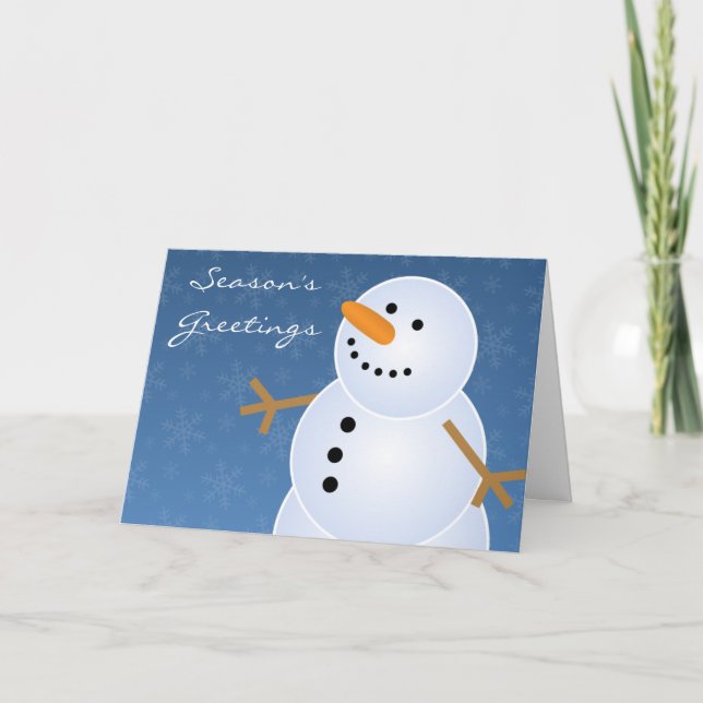 Classic Holiday Snowman Christmas Card (Front)