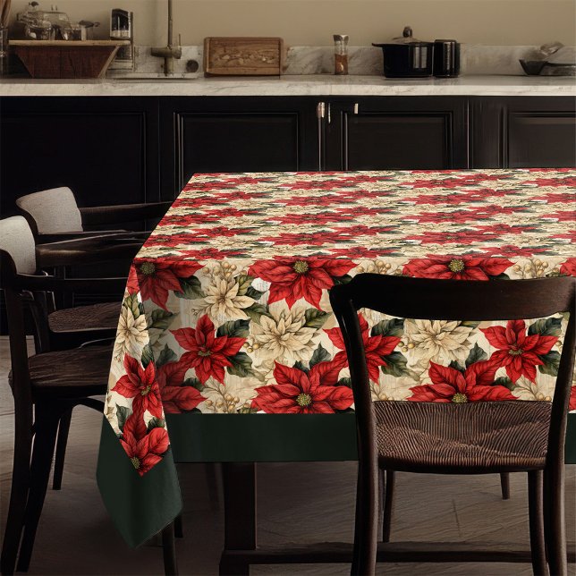 Classic Holiday Tablecloth Rustic Floral Design (Classic Holiday Tablecloth Rustic Floral Design)