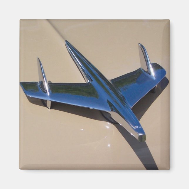 classic hood ornament with beigh background magnet (Front)
