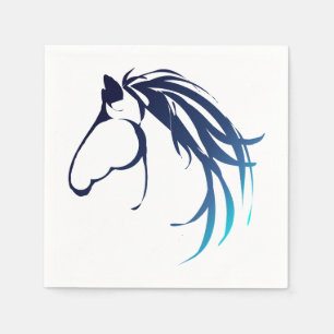 Classic Horse Head Logo in Blue Napkin