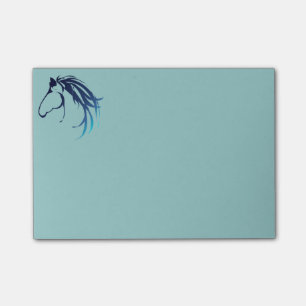 Classic Horse Head Logo in Blue Post-it Notes