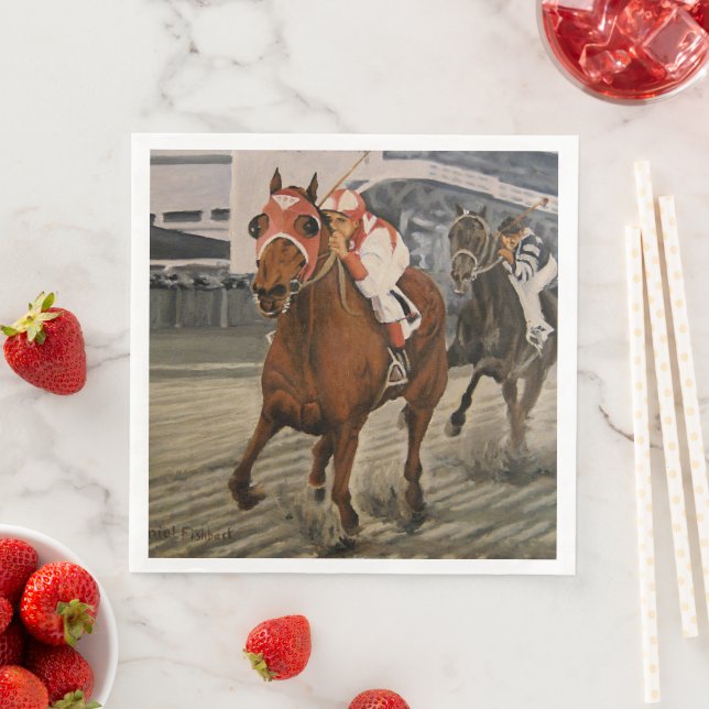 Classic Horse Race Race Where Underdog Wins Napkin (Insitu)