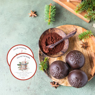 Classic Hot Chocolate Bomb Christmas Round Sticker