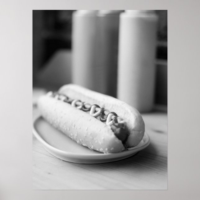 Classic Hot Dog with Mustard and Ketchup Poster (Front)