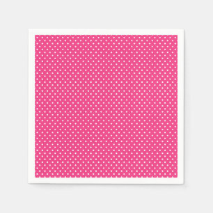 Classic Hot Pink and White Polka Dot Napkins