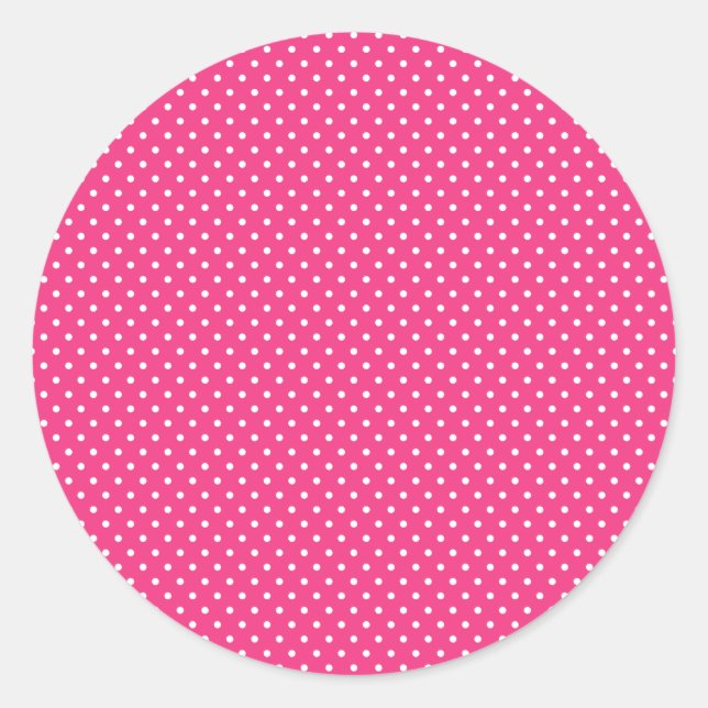Classic Hot Pink and White Polka Dot Stickers (Front)