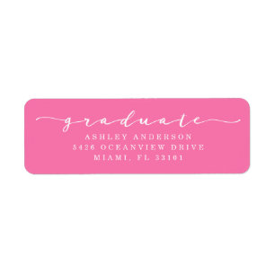 Classic Hot Pink Graduation Address Labels