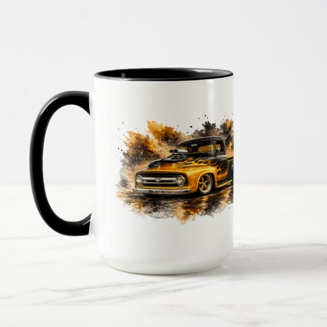 Classic Hot Rod Water Colour Coffee Mug (Left)
