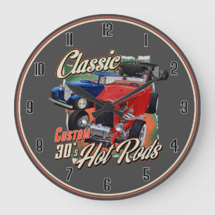 Classic Hot Rods Large Clock
