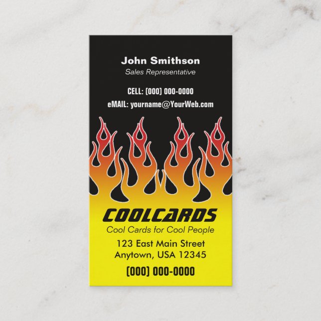 Classic Hotrod Flames Business Card (Front)