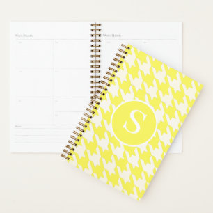 Classic Houndstooth Lemon Yellow & White Monogram Planner