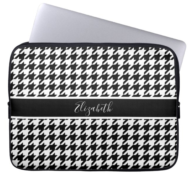 Classic Houndstooth Neoprene Laptop Sleeve (Front)