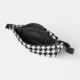 Classic Houndstooth Pattern: Black & White Vintage Bum Bags