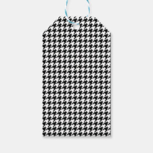 Classic Houndstooth Pattern: Black & White Vintage Gift Tags