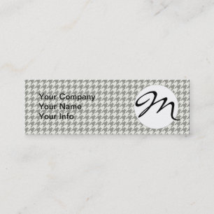 Classic Houndstooth Pattern: Black & White Vintage Mini Business Card