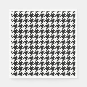 Classic Houndstooth Pattern: Black & White Vintage Napkin