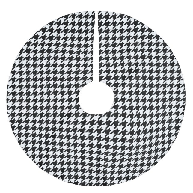 Classic houndstooth pattern Dogstooth check design Brushed Polyester Tree Skirt (Front)