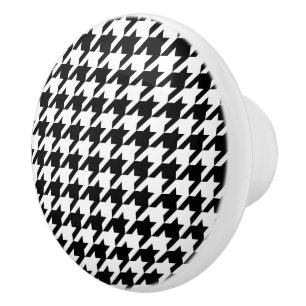 Classic houndstooth pattern Dogstooth check design Ceramic Knob