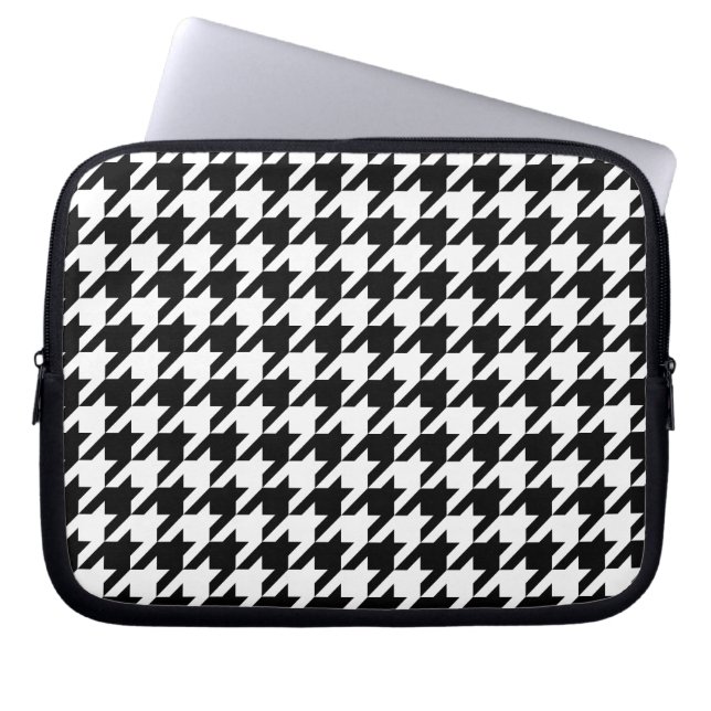 Classic houndstooth pattern Dogstooth check design Laptop Sleeve (Front)