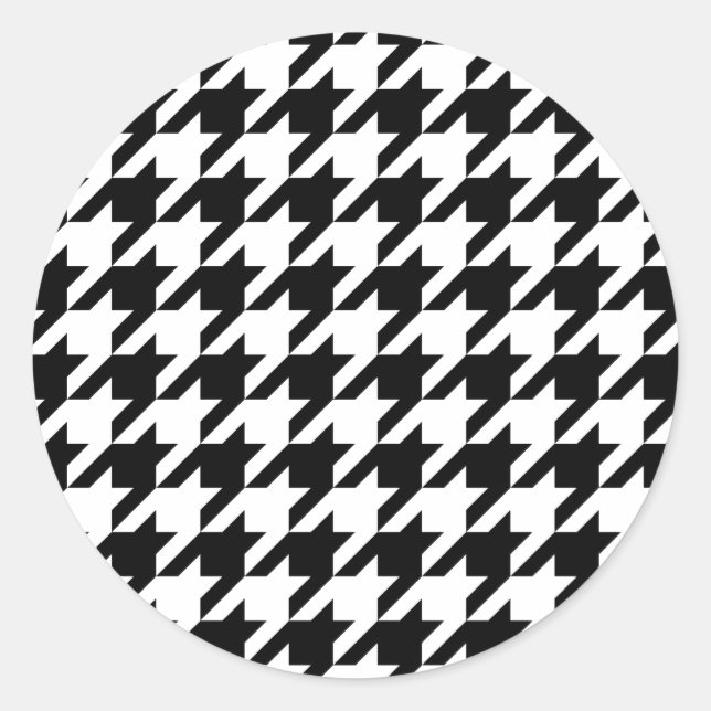 Classic houndstooth pattern Dogstooth check design Round Sticker (Front)