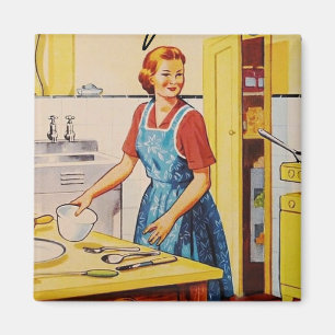 Classic housewife Retro l Kitchen gift Magnet