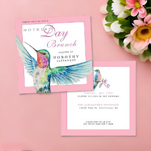 Classic Hummingbird Mother's Day Brunch Invitation