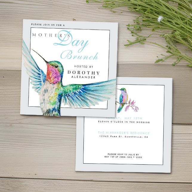Classic Hummingbird Mother's Day Brunch Invitation (Creator Uploaded)