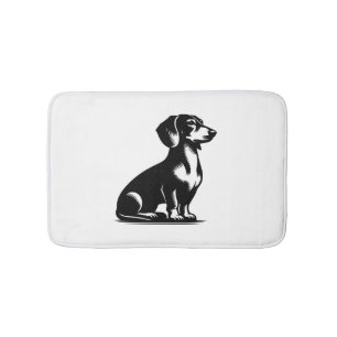 Classic Hunting Dog Vintage Dachshund Drawing Bath Mat