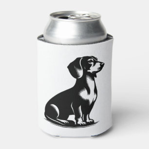 Classic Hunting Dog Vintage Dachshund Drawing Copy Can Cooler