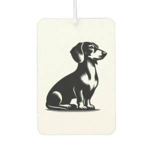 Classic Hunting Dog Vintage Dachshund Drawing Copy Car Air Freshener
