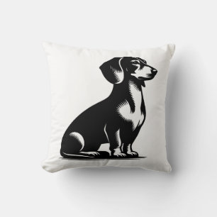 Classic Hunting Dog Vintage Dachshund Drawing Copy Cushion