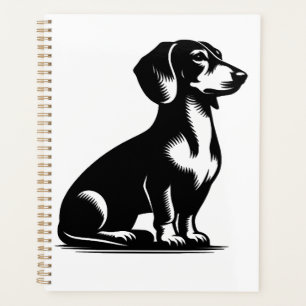 Classic Hunting Dog Vintage Dachshund Drawing Copy Planner