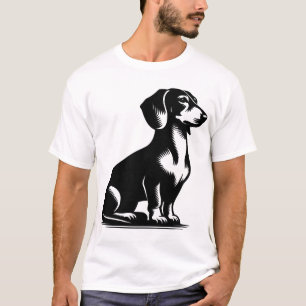 Classic Hunting Dog Vintage Dachshund Drawing Copy T-Shirt