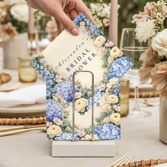 Classic Hydrangea Floral Bridal Shower Napkin (Creator Uploaded)