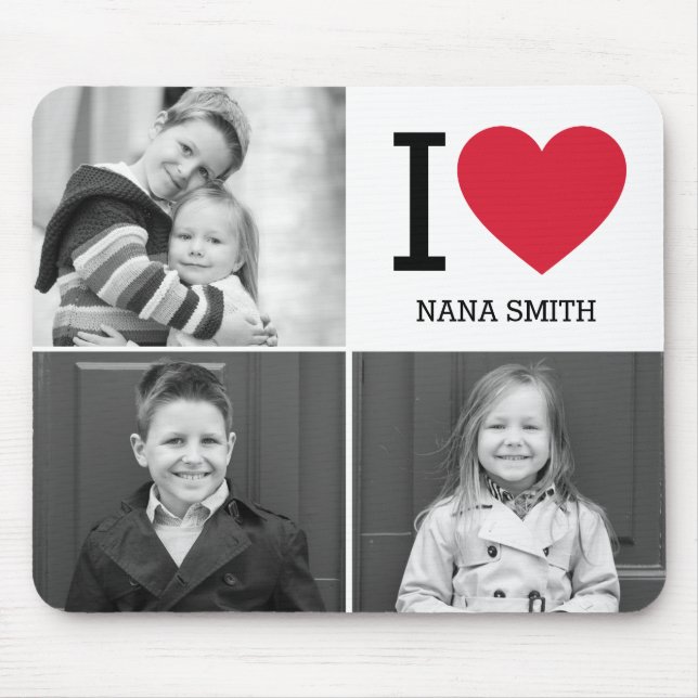 Classic I Heart Photo Mouse Pad (Front)