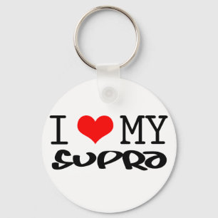 Classic "I Love My Supra" design Key Ring