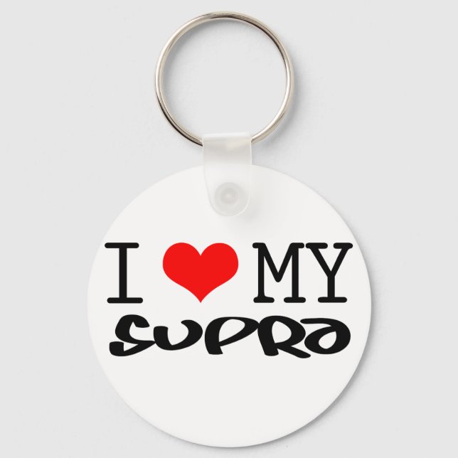 Classic "I Love My Supra" design Key Ring (Front)