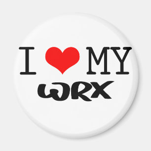 Classic "I Love My WRX" design Magnet