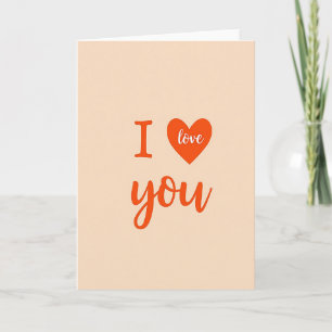 Classic I Love You Peach Card