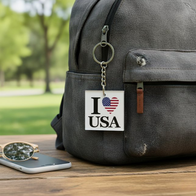 Classic "I ❤️ USA" Statement Keychain (Classic "I ❤️ USA" Statement Keychain)