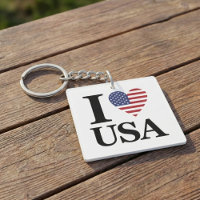 Classic "I ❤️ USA" Statement Keychain