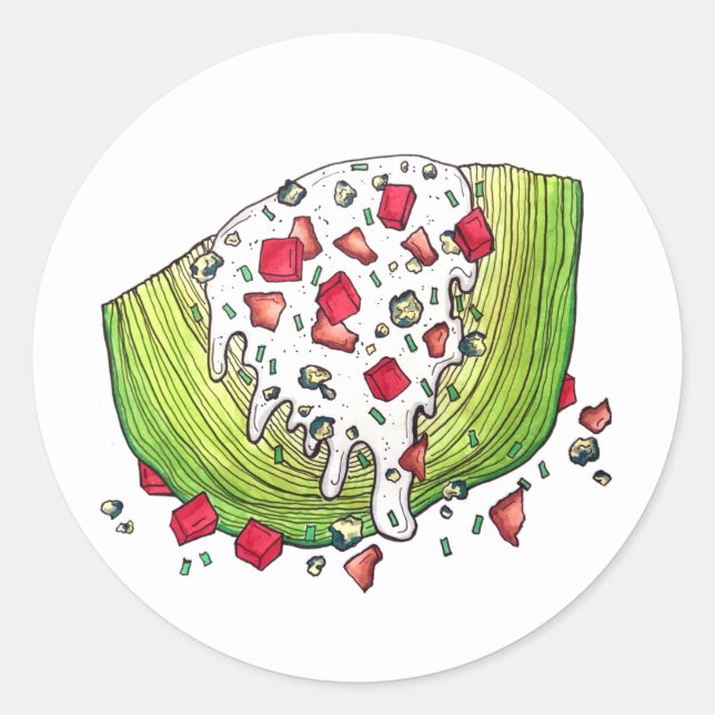 Classic Iceberg Lettuce Wedge Salad Food Foodie Round Sticker (Front)
