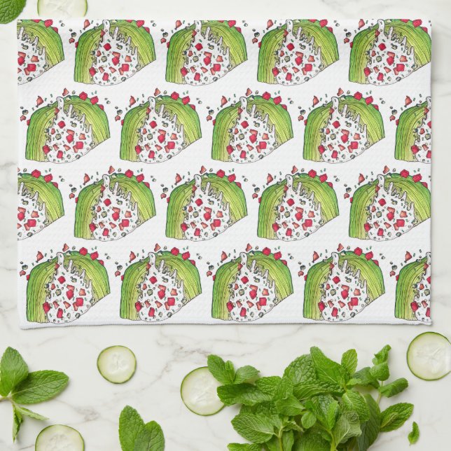 Classic Iceberg Lettuce Wedge Salad Food Foodie Tea Towel (Folded)