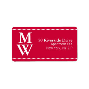 Classic Initials Stylish Address Labels (Custom)
