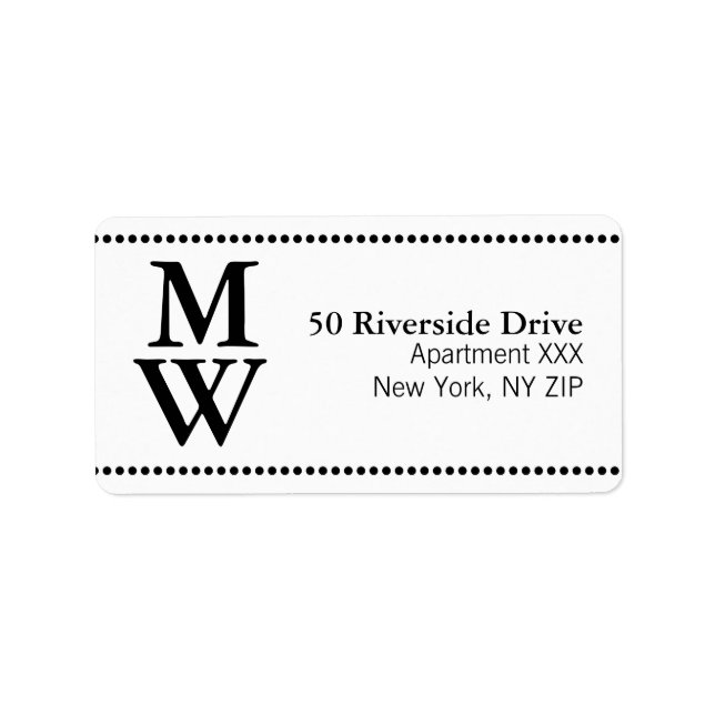Classic Initials Stylish Address Labels (Custom) (Front)