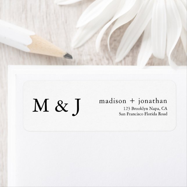 Classic Initials Typography Script Return Address Label (Insitu)
