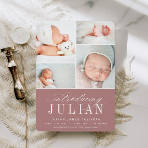 Classic Introduction   Multi Photo Birth Announcement