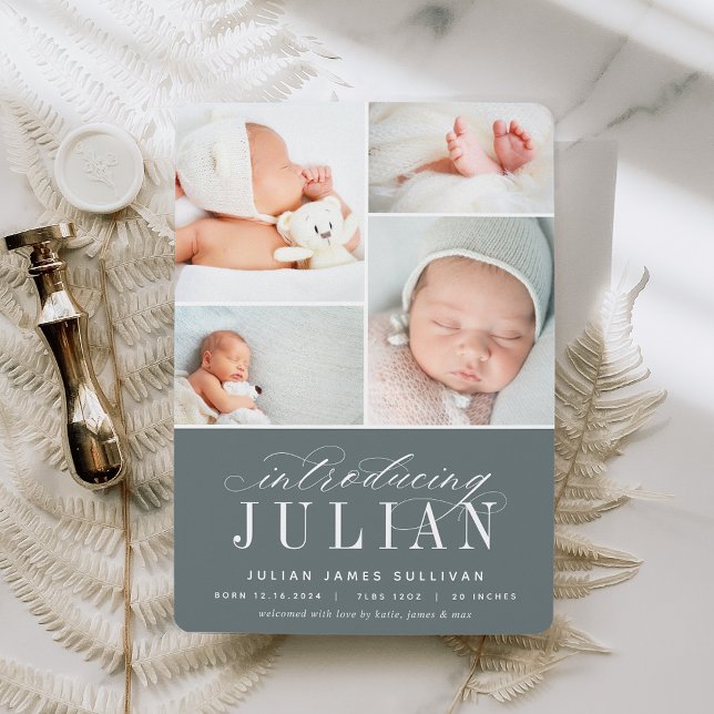 Classic Introduction | Multi Photo Birth Announcement (Creator Uploaded)