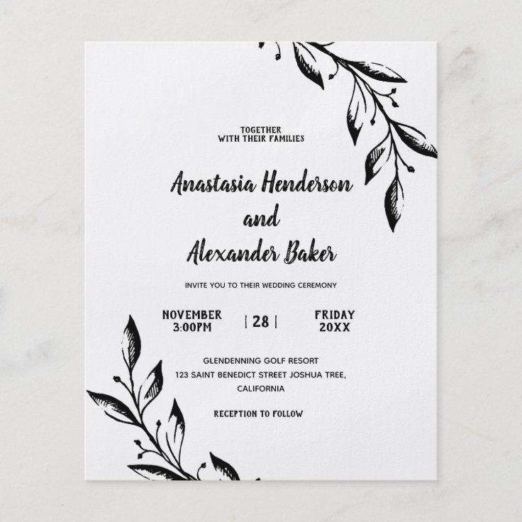 Classic Invitation to wedding ceremony. Flyer Zazzle
